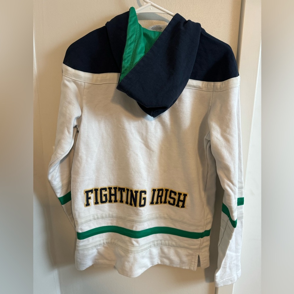 Youth Lace-Up Hoodie Sweatshirt - White, Navy & Green xs - Picture 2 of 9
